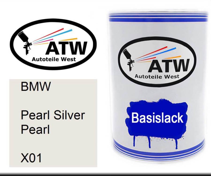 BMW, Pearl Silver Pearl, X01: 500ml Lackdose, von ATW Autoteile West.